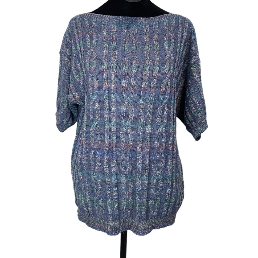 Union Made Colorful Knit Short Sleeve Blouse